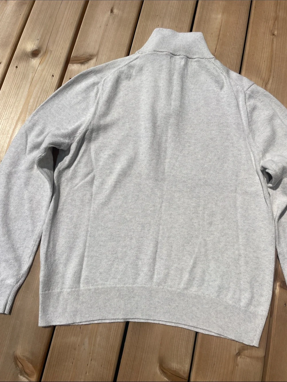 J. Crew Men's Light Gray 1/4 Zip  Mock Collar Sweater